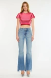 Kancan Giselle High Rise Flare Jeans In Blue