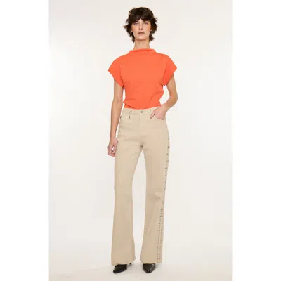 Kancan Gracelyn High Rise Wide Flare Jeans In Neutral