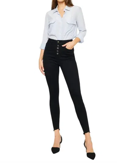 Kancan Greyson High Rise Super Skinny Jean In Black