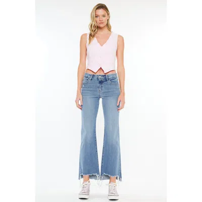 Kancan Gwen Essentials High Rise Wide Flare Jeans In Blue