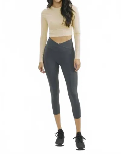 Kancan Gym Beauty Active Wear Leggings In Olive Grey In Gray