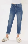 Kancan Halo Mid Rise Mom Jeans In Blue