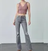Kancan Harlowe Mid Rise Flare Jean In Gray Wash In Multi