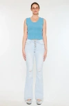 Kancan Harlowe Mid Rise Flare Jeans In Blue
