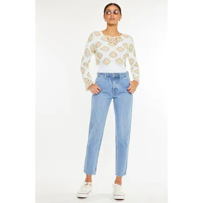 Kancan Hartford High Rise Mom Jeans In Blue