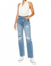 Kancan Hattie High Rise 90's Straight Leg Jeans In Blue In Blue