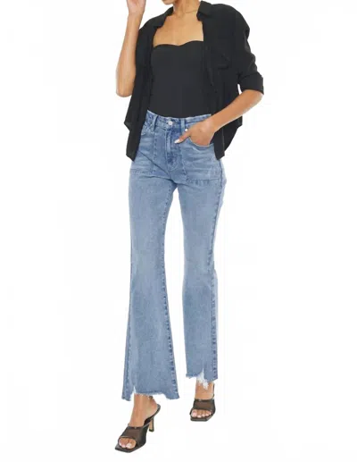 Kancan Hawthorne High Rise Flared Jeans In Denim In Blue