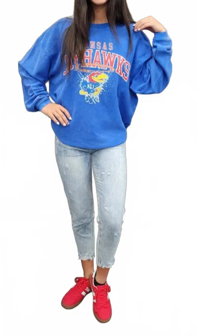 Kancan High Rise Ankle Mom Jeans In Light Wash In Blue