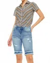 Kancan High-rise Bermuda Shorts In Medium Wash In Blue