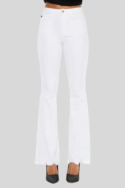 Kancan High Rise Bootcut Jean In White