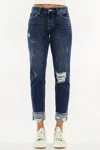 Kancan High Rise Boyfriend Jean In Medium Wash