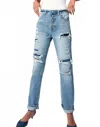 Kancan High Rise Boyfriend Jeans In Blue In Blue