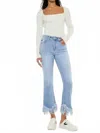 Kancan High Rise Crop Bootcut Jeans In Blue In Blue