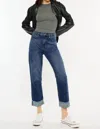 Kancan Finley Essentials High Rise Straight Leg Jeans In Blue