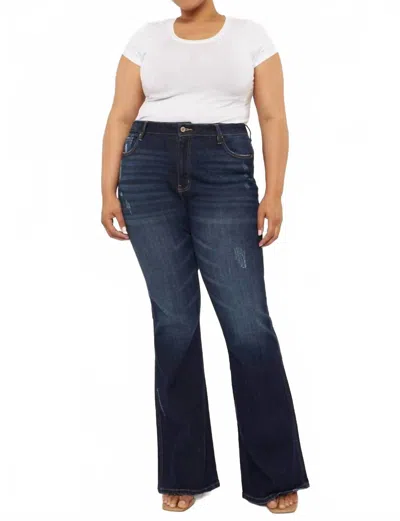 Kancan High Rise Curvy Bootcut Jeans In Blue