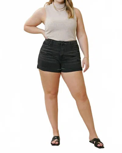 Kancan High Rise Denim Shorts - Plus In Black