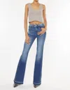 Kancan High Rise Distressed Flare Jeans In Dark