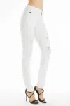 Kancan High Rise Distressed Skinny Jeans In White In White