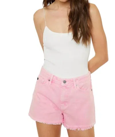 Kancan High Rise Fray Hem Short In Pink