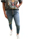 Kancan High Rise Mom Jeans In Medium Wash In Multi