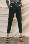 Kancan High Rise Mom Paperbag Jeans In Black Wash