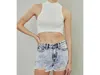 Kancan High Rise Mom Shorts In Acid Wash In Blue