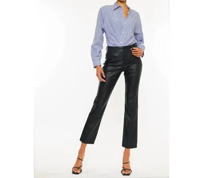 Kancan High Rise Polyurethane Straight Leg Jeans In Black