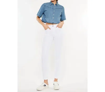 Kancan High-rise Skinny Jeans In White In Blue