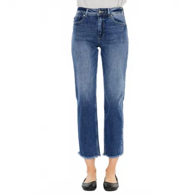 Kancan High Rise Slim Straight Jean In Medium Wash In Blue