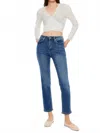 Kancan High Rise Slim Straight Jeans In Medium Wash In Multi