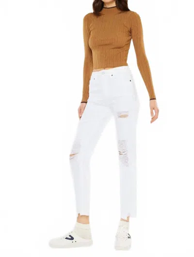Kancan High Rise Slim Straight Jeans In White