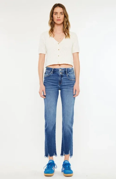 Kancan High Rise Slim Straight Leg Jeans In Blue