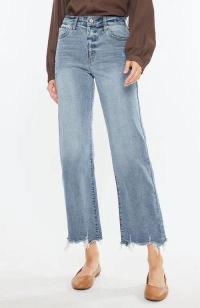 Kancan High Rise Slim Wide Leg Jeans In Light Wash