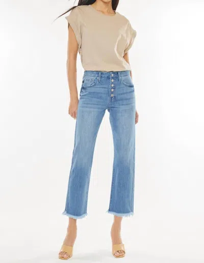 Kancan High Rise Straight Leg Jeans In Blue