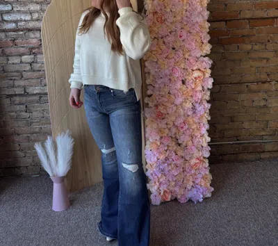Kancan High Rise Super Flare Jeans In Blue