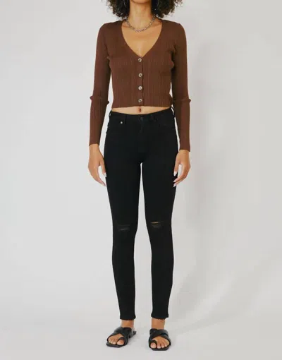 Kancan High Rise Super Skinny Jeans In Black Denim