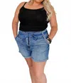Kancan High Rise Tie Waist Shorts - Plus In Blue