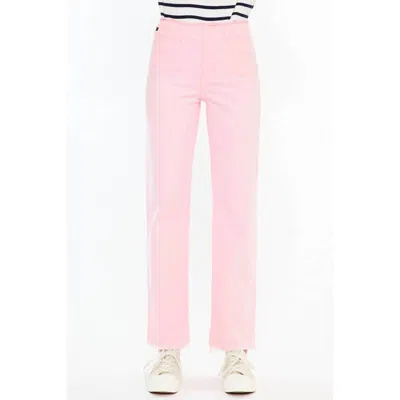 Kancan High Rise True Straight Comfort Jeans In Pink