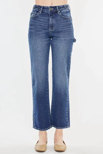 Kancan High Rise True Straight Jeans In Medium In Black