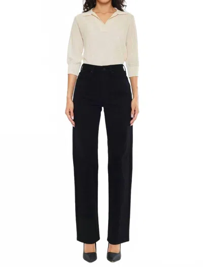 Kancan High Rise True Straight Leg Jeans In Black