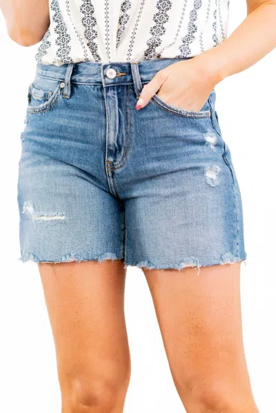 Kancan High Waist Denim Shorts In Multi