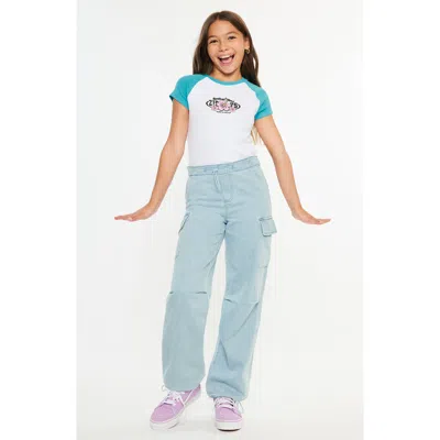 Kancan Kids'  Inez High Rise Relaxed Cargo Pants In Blue