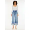 Kancan Irna 90's Cropped Wide Leg Jeans In Dark Wash