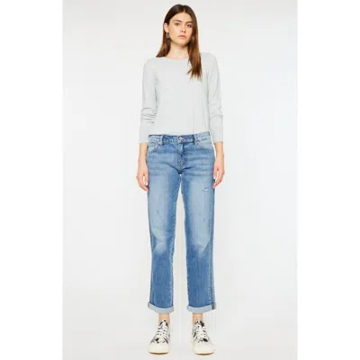 Kancan Isa Mid Rise Slim Boyfriend Jeans In Blue