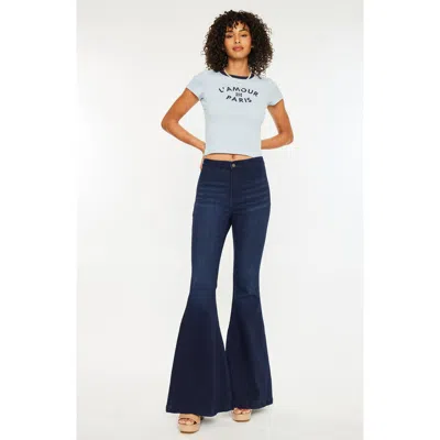 Kancan Jainey High Rise Flare Jeans In Blue