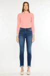 Kancan Janice Essentials High Rise Cigarette Leg Jeans In Blue