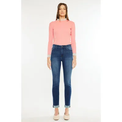 Kancan Janice Essentials High Rise Cigarette Leg Jeans In Blue