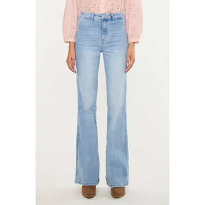 Kancan Jeanette Ultra High Rise Flare Jeans In Brown