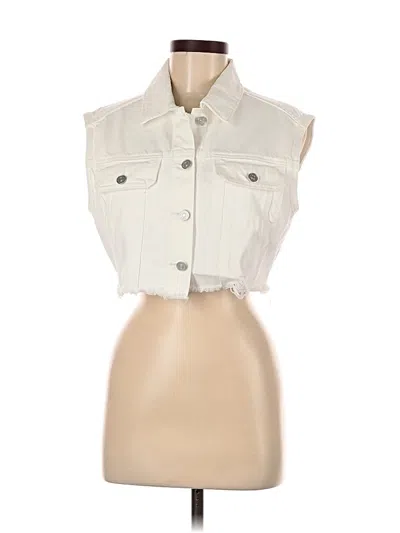 Pre-owned Kancan Jeans Denim Vest In White