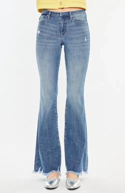 Kancan Jennie Medium Rise Wide Leg Jeans In Medium Wash
